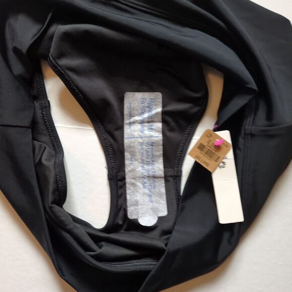 NWT Victorias Secret Pink XXL Bikini Bottom Black High Waist Shortie Beach Swim - Picture 7 of 9